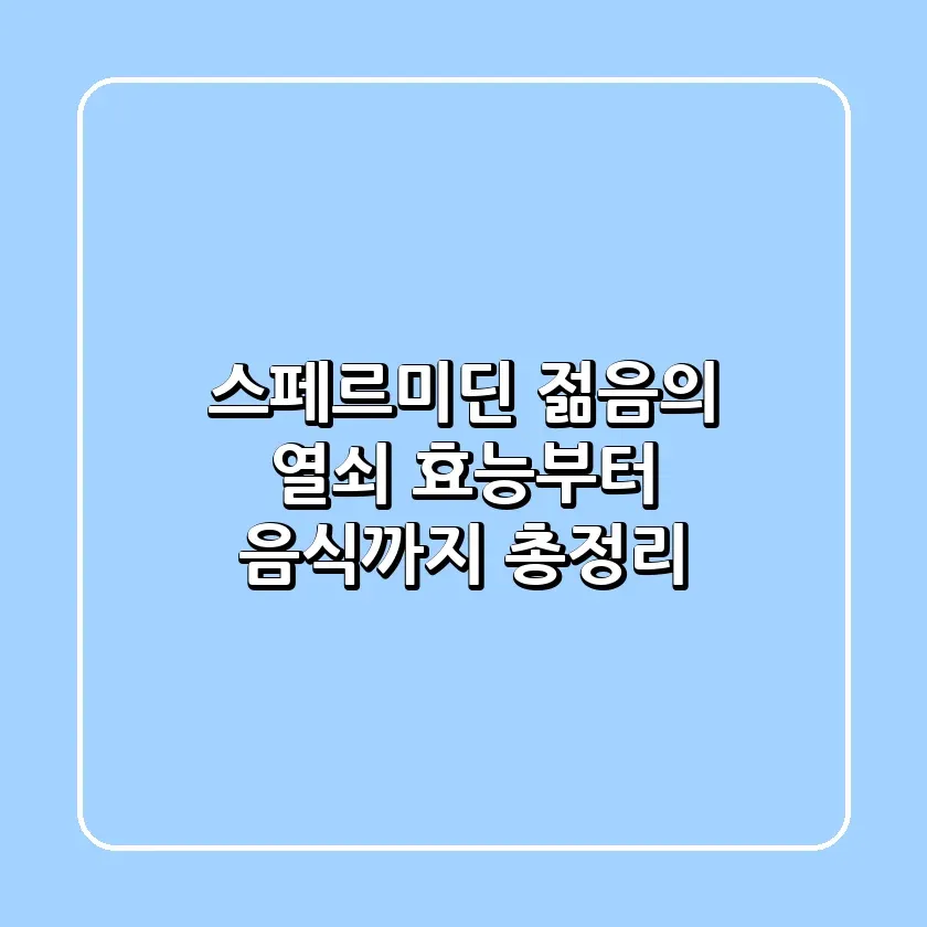 스페르미딘 젊음의 열쇠 효능부터 음식까지 총정리