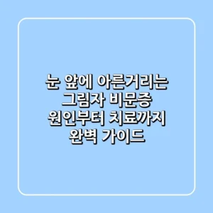 눈 앞에 아른거리는 그림자 비문증 원인부터 치료까지 완벽 가이드