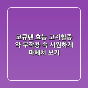 코큐텐 효능, 고지혈증 약 부작용 속 시원하게 파헤쳐 보기!