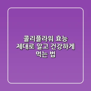 콜리플라워 효능 제대로 알고 건강하게 먹는 법