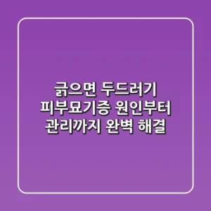 긁으면 두드러기? 피부묘기증 원인부터 관리까지 완벽 해결!