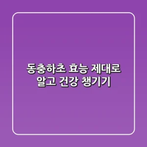 동충하초 효능 제대로 알고 건강 챙기기!
