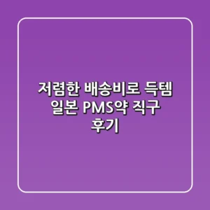 저렴한 배송비로 득템! 일본 PMS약 직구 후기