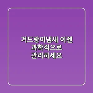겨드랑이냄새, 이젠 과학적으로 관리하세요!