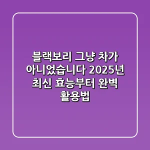 블랙보리, 그냥 차가 아니었습니다! 2025년 최신 효능부터 완벽 활용법