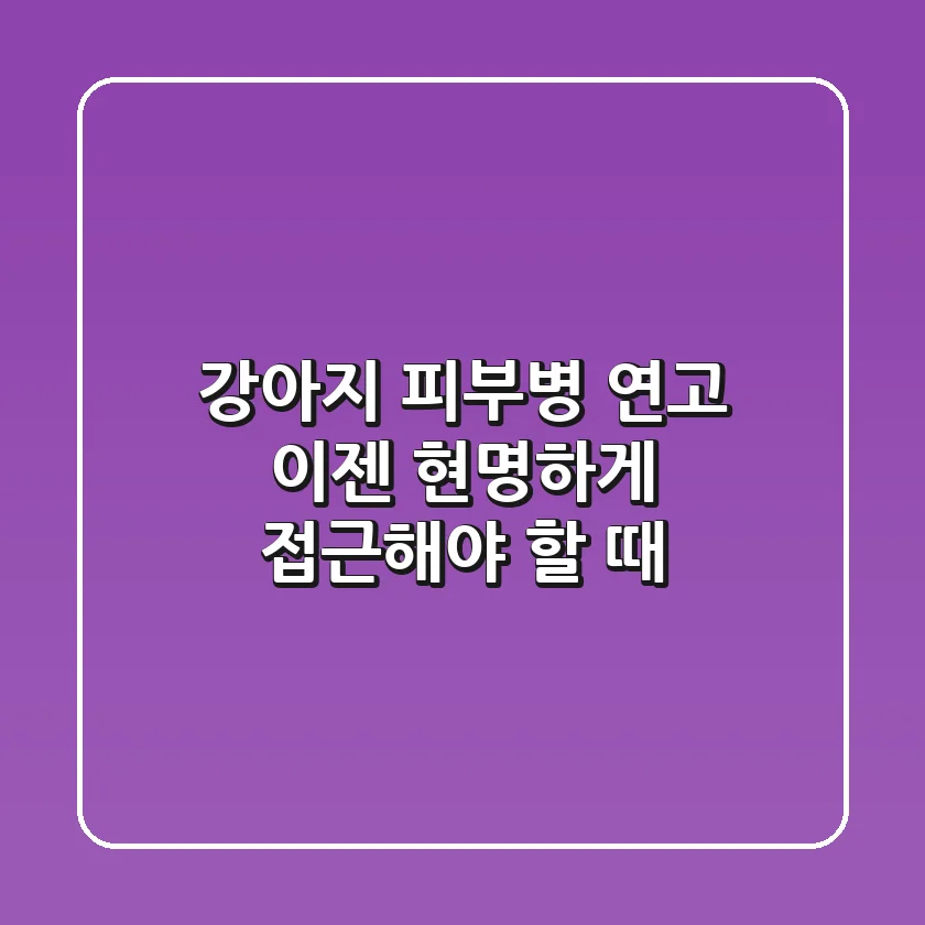 강아지 피부병 연고, 이젠 현명하게 접근해야 할 때!
