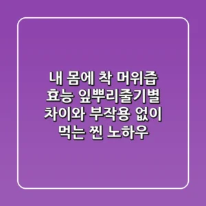 내 몸에 착! 머위즙 효능, 잎/뿌리/줄기별 차이와 부작용 없이 먹는 '찐' 노하우