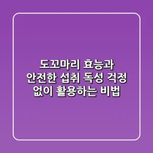 도꼬마리 효능과 안전한 섭취: 독성 걱정 없이 활용하는 비법