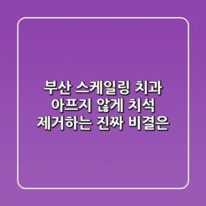 부산 스케일링 치과, 아프지 않게 치석 제거하는 진짜 비결은?