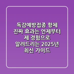 독감예방접종 항체, '진짜' 효과는 언제부터? 제 경험으로 알려드리는 2025년 최신 가이드