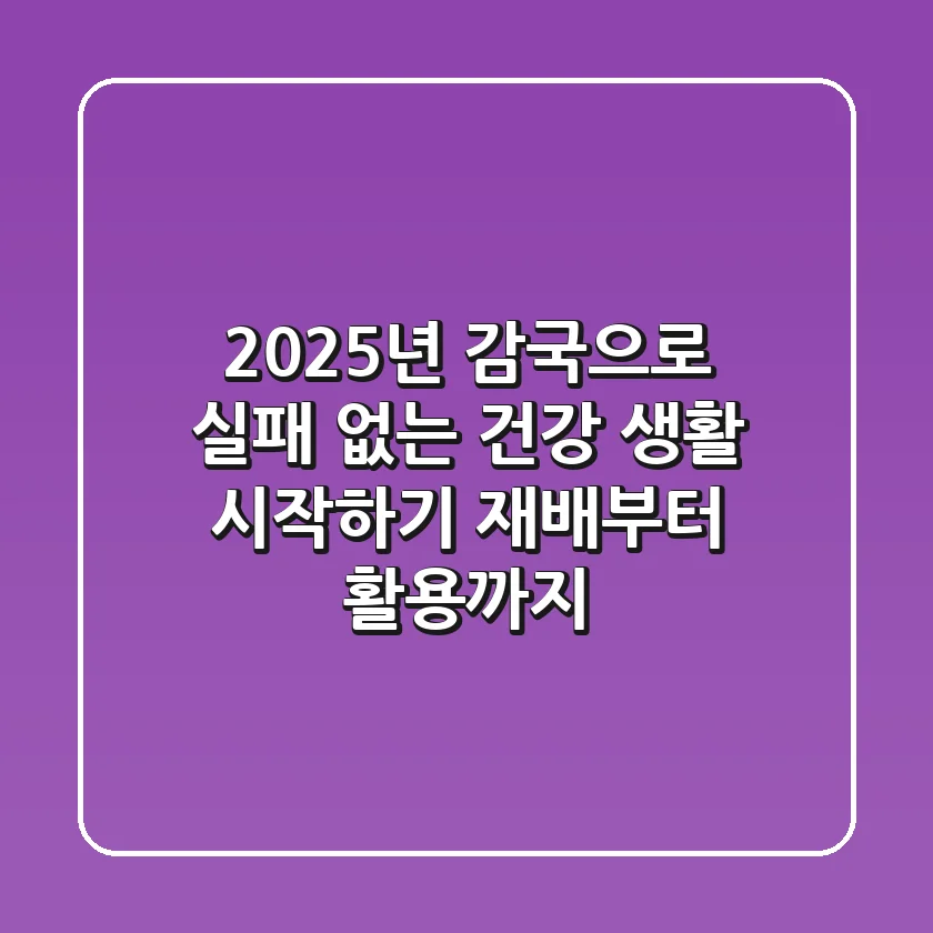 2025년, 감국으로 실패 없는 건강 생활 시작하기: 재배부터 활용까지