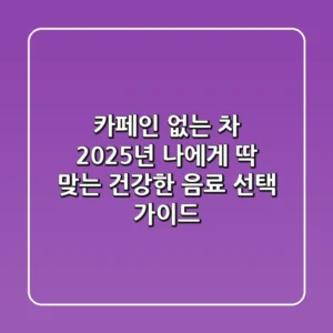 카페인 없는 차, 2025년 나에게 딱 맞는 건강한 음료 선택 가이드