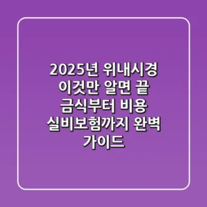 2025년 위내시경, 이것만 알면 끝! 금식부터 비용, 실비보험까지 완벽 가이드