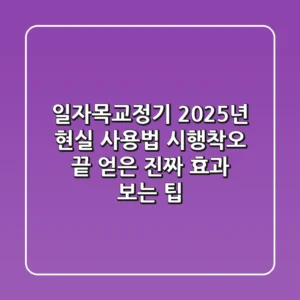 일자목교정기, 2025년 현실 사용법: 시행착오 끝 얻은 진짜 효과 보는 팁