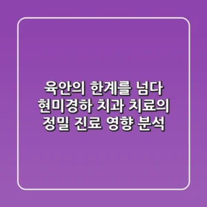 “육안의 한계를 넘다”, 현미경하 치과 치료의 정밀 진료 영향 분석