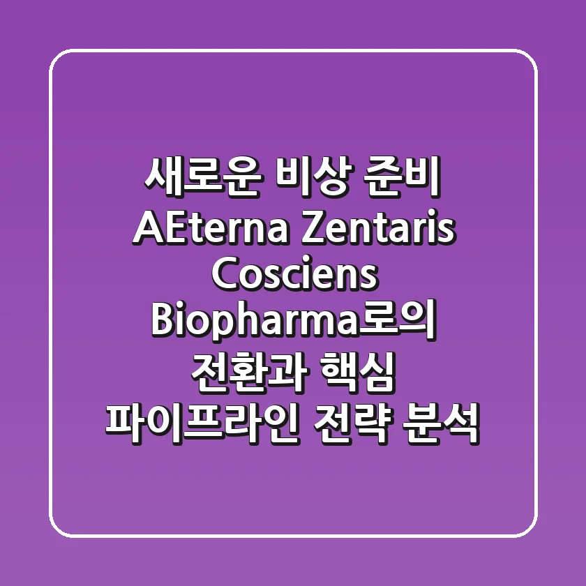 "새로운 비상 준비", AEterna Zentaris, Cosciens Biopharma로의 전환과 핵심 파이프라인 전략 분석