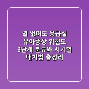 "열 없어도 응급실", 유아증상 위험도 3단계 분류와 시기별 대처법 총정리