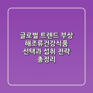 "글로벌 트렌드 부상", 해조류건강식품 선택과 섭취 전략 총정리