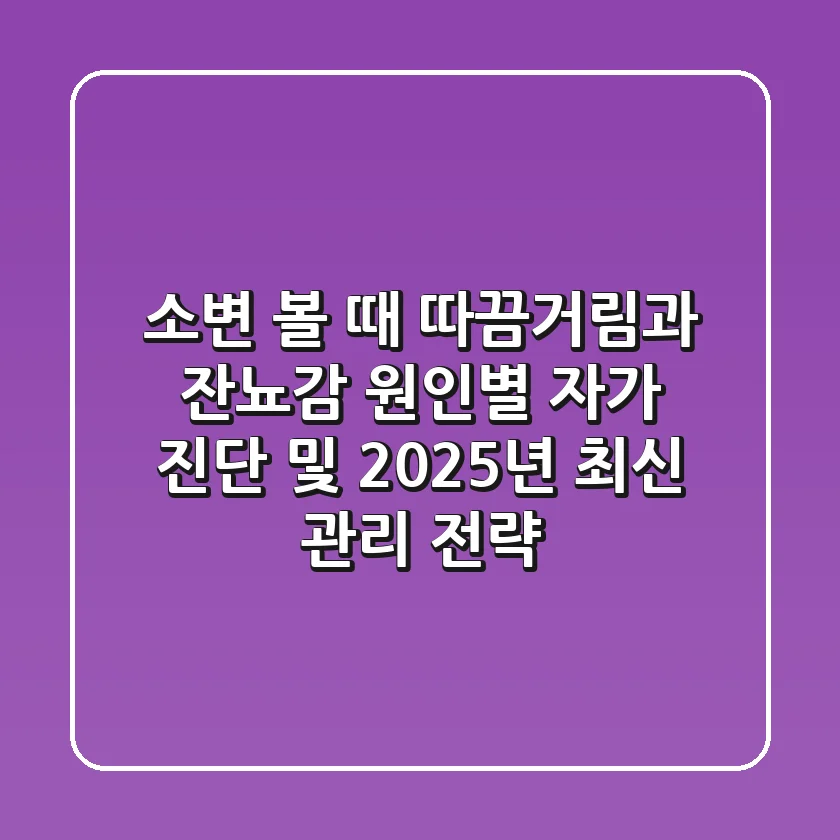 "소변 볼 때 따끔거림과 잔뇨감", 원인별 자가 진단 및 2025년 최신 관리 전략