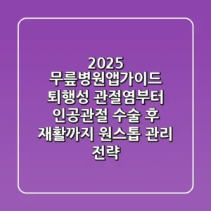 "2025 무릎병원앱가이드", 퇴행성 관절염부터 인공관절 수술 후 재활까지 원스톱 관리 전략
