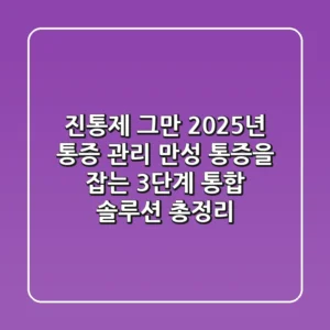 "진통제 그만", 2025년 통증 관리: 만성 통증을 잡는 3단계 통합 솔루션 총정리