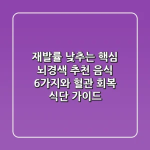 "재발률 낮추는 핵심", 뇌경색 추천 음식 6가지와 혈관 회복 식단 가이드