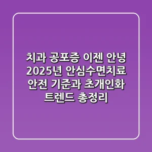 "치과 공포증 이젠 안녕", 2025년 안심수면치료 안전 기준과 초개인화 트렌드 총정리